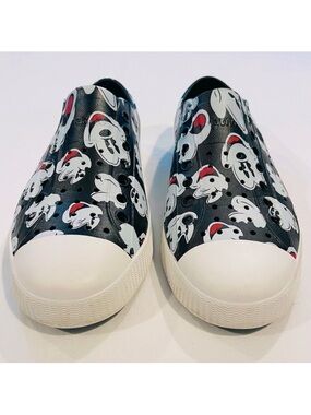 Native Shoes Mickey Mouse Jefferson Boys 5 Womens 7 Disney Slip-Ons Black Vegan